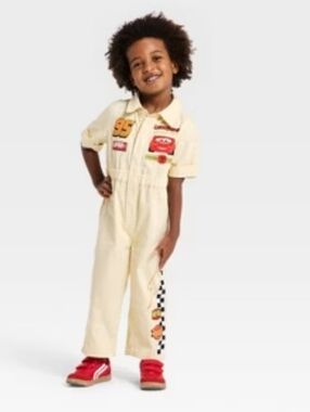 Disney Pixar Cars Boys' Lightning McQueen Jumpsuit Overalls Size 4